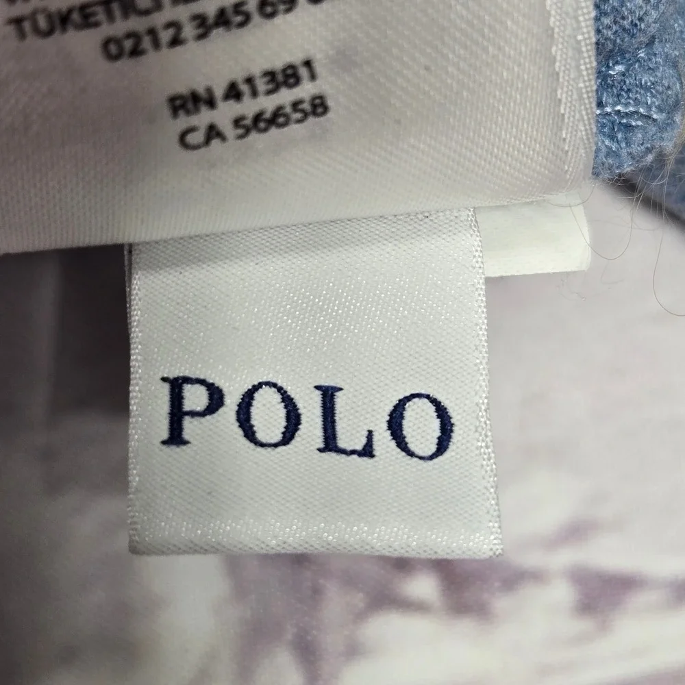 Polo Ralph Lauren T-Shirt Blue Heathered Long Sleeve Pony Logo Mens L